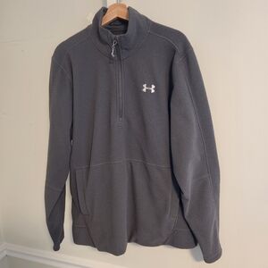 Under Armour Men's XL Waffle Fleece 1/4 Zip Gray Pullover Like New